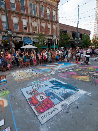 Denver Chalk art Festival on larimer Square. June 4, 2011. Denver, Colorado.のeditorial素材