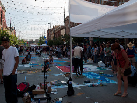 Denver Chalk art Festival on larimer Square. June 4, 2011. Denver, Colorado.のeditorial素材