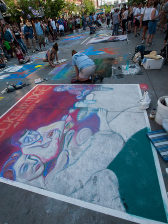 Denver Chalk art Festival on larimer Square. June 4, 2011. Denver, Colorado.のeditorial素材