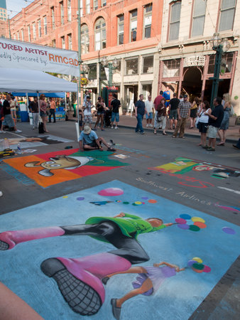Denver Chalk art Festival on larimer Square. June 4, 2011. Denver, Colorado.のeditorial素材