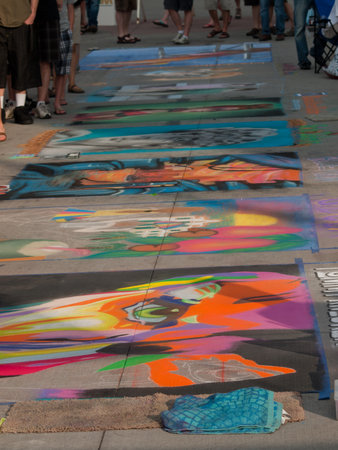 Denver Chalk art Festival on larimer Square. June 4, 2011. Denver, Colorado.のeditorial素材