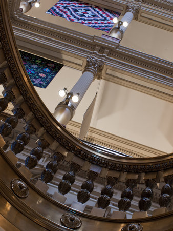 Capitol quilt show 2011. A view of the interior of the Colorado State Capitol in Denver. Designed by Elijah E. Myers, construction on the Classical Revival structure started in 1886 and lasted for 15 years, though many offices were occupied by 1894. The Cのeditorial素材