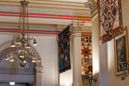 Capitol quilt show 2011. A view of the interior of the Colorado State Capitol in Denver. Designed by Elijah E. Myers, construction on the Classical Revival structure started in 1886 and lasted for 15 years, though many offices were occupied by 1894. The Cのeditorial素材