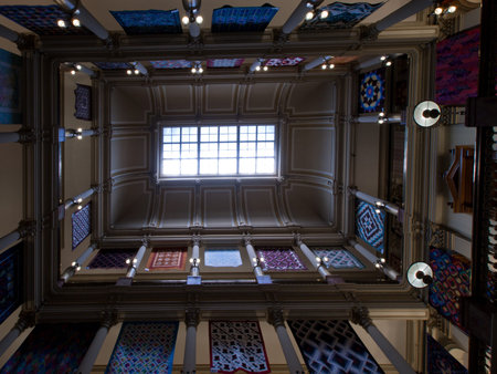 Capitol quilt show 2011. A view of the interior of the Colorado State Capitol in Denver. Designed by Elijah E. Myers, construction on the Classical Revival structure started in 1886 and lasted for 15 years, though many offices were occupied by 1894. The Cのeditorial素材