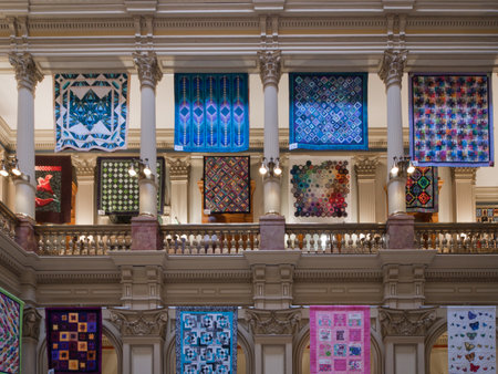 Capitol quilt show 2011. A view of the interior of the Colorado State Capitol in Denver. Designed by Elijah E. Myers, construction on the Classical Revival structure started in 1886 and lasted for 15 years, though many offices were occupied by 1894. The Cのeditorial素材