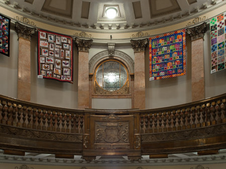 Capitol quilt show 2011. A view of the interior of the Colorado State Capitol in Denver. Designed by Elijah E. Myers, construction on the Classical Revival structure started in 1886 and lasted for 15 years, though many offices were occupied by 1894. The Cのeditorial素材