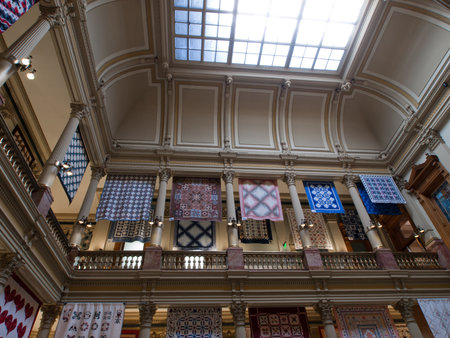 Capitol quilt show 2011. A view of the interior of the Colorado State Capitol in Denver. Designed by Elijah E. Myers, construction on the Classical Revival structure started in 1886 and lasted for 15 years, though many offices were occupied by 1894. The Cのeditorial素材