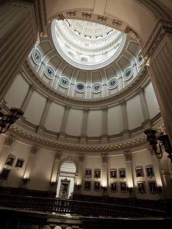 Capitol quilt show 2011. A view of the interior of the Colorado State Capitol in Denver. Designed by Elijah E. Myers, construction on the Classical Revival structure started in 1886 and lasted for 15 years, though many offices were occupied by 1894. The Cのeditorial素材