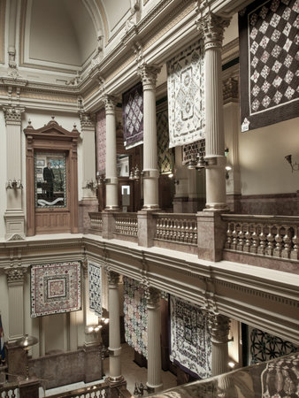 Capitol quilt show 2011. A view of the interior of the Colorado State Capitol in Denver. Designed by Elijah E. Myers, construction on the Classical Revival structure started in 1886 and lasted for 15 years, though many offices were occupied by 1894. The Cのeditorial素材