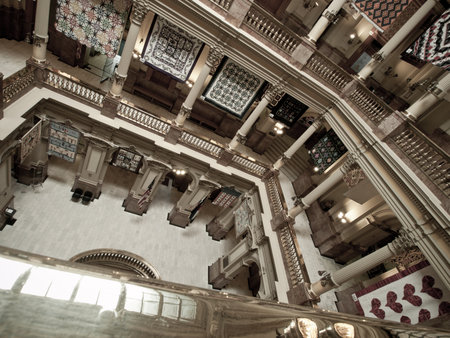 Capitol quilt show 2011. A view of the interior of the Colorado State Capitol in Denver. Designed by Elijah E. Myers, construction on the Classical Revival structure started in 1886 and lasted for 15 years, though many offices were occupied by 1894. The Cのeditorial素材