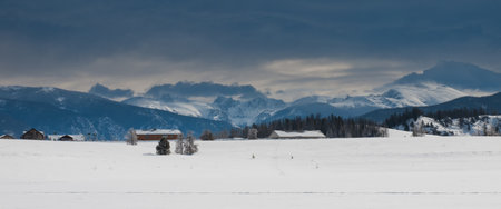 Ice fishing on Lake Granby, Colorado.のeditorial素材