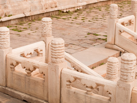 Facade and roofs details, Forbidden City in Beijing. Imperial palace in China.のeditorial素材