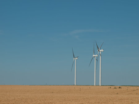 Wind turbines farm in Eastern Colorado.