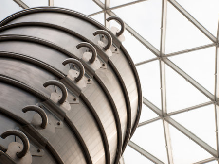 Metal bucket sculpture.のeditorial素材