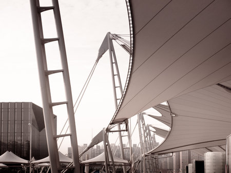 Exterior of the  Expo Axis at the EXPO 2010 Shanghai, China.のeditorial素材