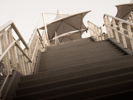 Stair to pedestrian bridge.のeditorial素材