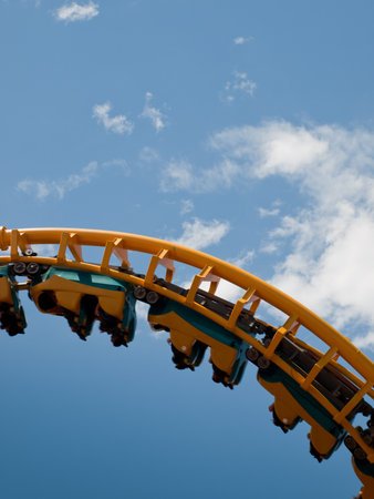 Roller coaster at the Elitch Gardens Theme Park in Denver, Colorado.のeditorial素材