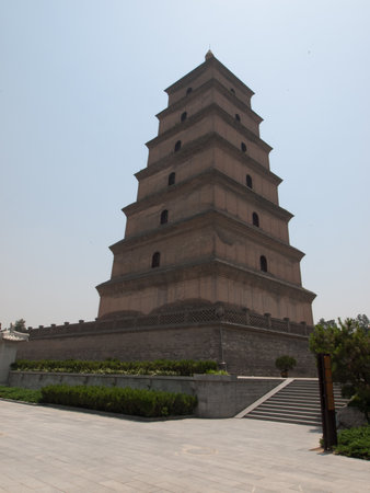 Traditional chinese pagoda in Xian, China.のeditorial素材
