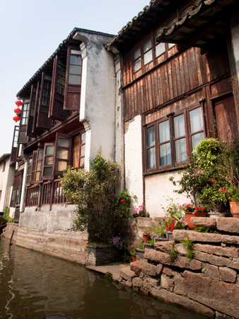 Zhou Zhuang water village, China.のeditorial素材