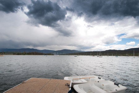 Mountain lake before the storm.のeditorial素材