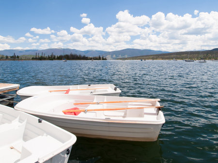 Row boats at the marina.のeditorial素材