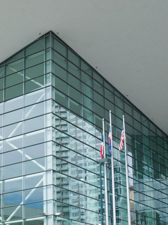 Detail of the Colorado Convention Center in Downtown Denver.のeditorial素材