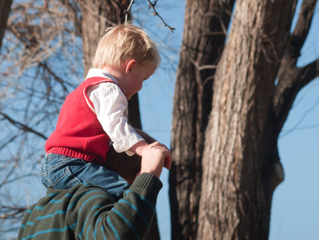 Young family having a great day in the park.の写真素材