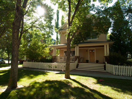 House in new urbanism development of Prospect project in Longmont, Colorado.のeditorial素材