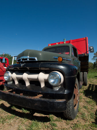 Old car on the display at the Yesteryear Farm Show in Longmont, Colorado.のeditorial素材
