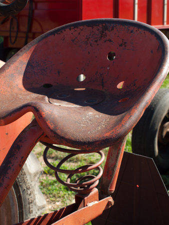 Old farm equipment on the display at the Yesteryear Farm Show in Longmont, Colorado.のeditorial素材