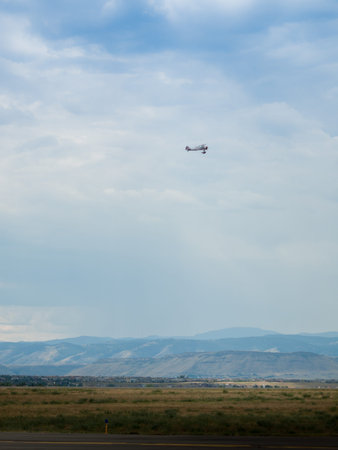 Vintage 1942 PT-17 Stearman at the Rocky Mountain Airshow in Broomfield, Colorado.