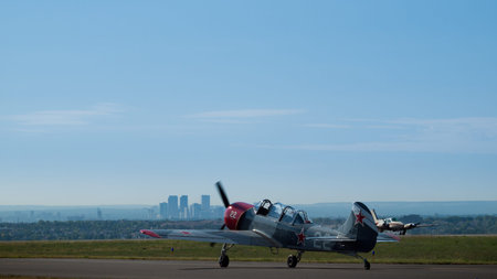 Vintage airplane at the Rocky Mountain Airshow in Broomfield, Colorado.