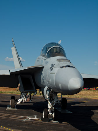 Fighter jet at the Rocky Mountain Airshow in Broomfield, Colorado.のeditorial素材