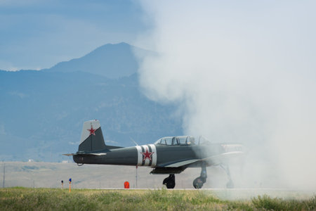 Vintage airplane at the Rocky Mountain Airshow in Broomfield, Colorado.