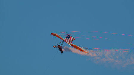 Dan Buchanan Hang Glider demonstration at the Rocky Mountain Airshow in Broomfield, Colorado.