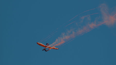 Dan Buchanan Hang Glider demonstration at the Rocky Mountain Airshow in Broomfield, Colorado.のeditorial素材