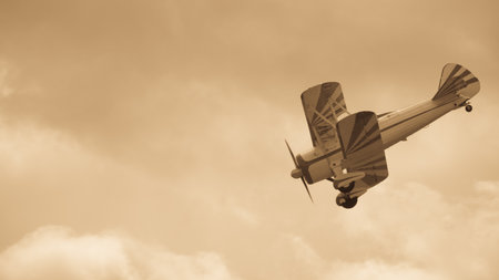 Vintage 1942 PT-17 Stearman at the Rocky Mountain Airshow in Broomfield, Colorado.のeditorial素材