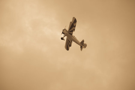 Vintage 1942 PT-17 Stearman at the Rocky Mountain Airshow in Broomfield, Colorado.