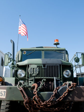 Military vehicle at the Rocky Mountain Airshow in Broomfield, Colorado.のeditorial素材