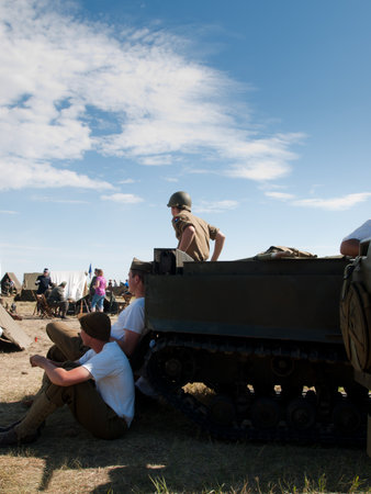 WWII reenactors at the Rocky Mountain Airshow in Broomfield, Colorado.のeditorial素材