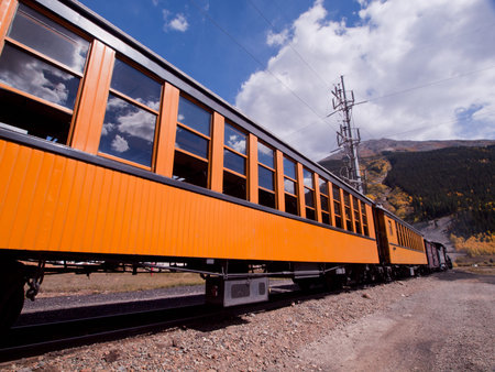 Durango to Silverton Narrow Gauge Train.  This train is in daily operation on the narrow gauge railroad between Durango and Silverton Coloradoのeditorial素材