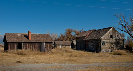 An abandoned structures on old Medano Ranch in Colorado.の写真素材