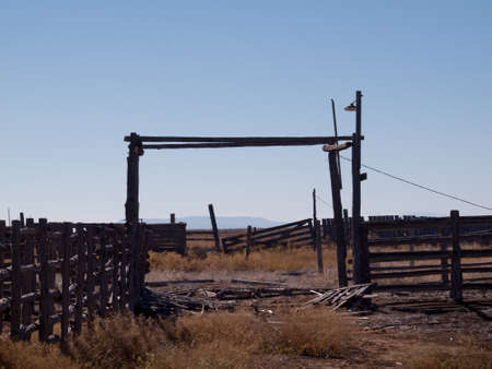 An abandoned structures on old Medano Ranch in Colorado.のeditorial素材