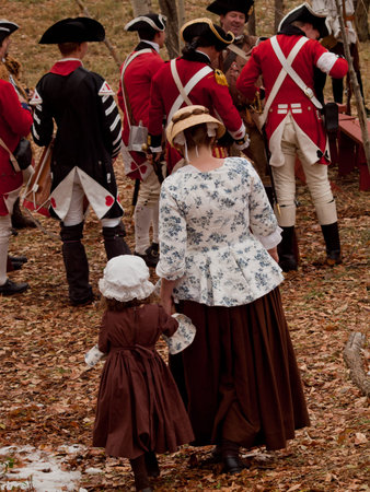 Reenactment of the Revolutionary War at the Four Mile Historic Park.  Denver, Colorado.のeditorial素材