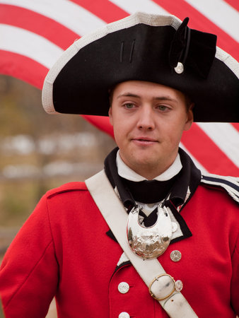 Reenactment of the Revolutionary War at the Four Mile Historic Park.  Denver, Colorado.