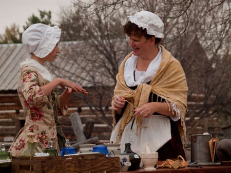 Reenactment of the Revolutionary War at the Four Mile Historic Park.  Denver, Colorado.のeditorial素材