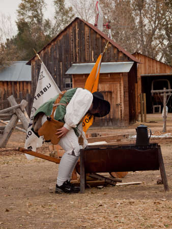 Reenactment of the Revolutionary War at the Four Mile Historic Park.  Denver, Colorado.のeditorial素材