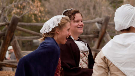 Reenactment of the Revolutionary War at the Four Mile Historic Park.  Denver, Colorado.のeditorial素材