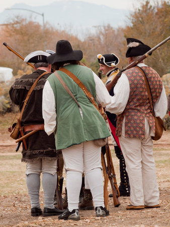 Reenactment of the Revolutionary War at the Four Mile Historic Park.  Denver, Colorado.