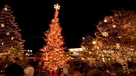 3rd Annual Christmas Tree Lighting at the Streets of Southglenn. Denver, Colorado.のeditorial素材